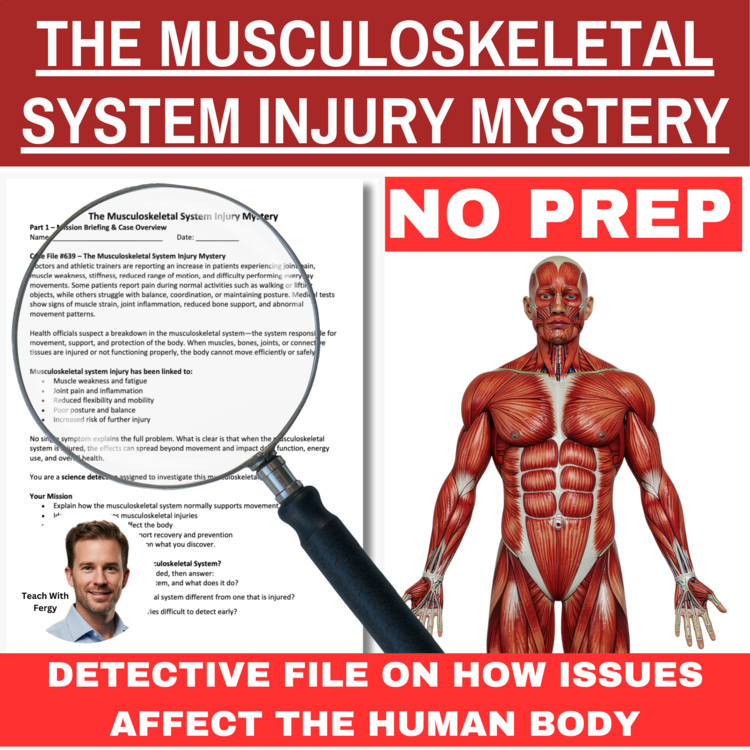 The Musculoskeletal System Injury Mystery – Detective SUB PLAN | Bones, Tendons
