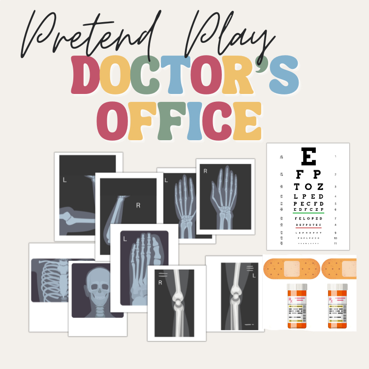Pretend Play Doctor Office, Dramatic Play Printable, Pretend Play Printables