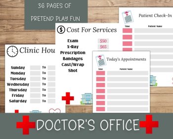 Pretend Play Doctor Office, Dramatic Play Printable, Pretend Play Printables, image 2