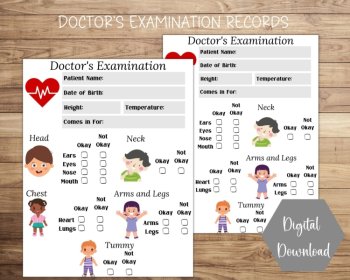 Pretend Play Doctor Office, Dramatic Play Printable, Pretend Play Printables, image 3