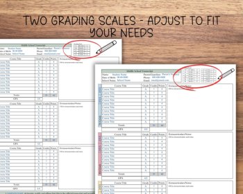 Editable Junior High Transcript Printable Canva Template, image 4