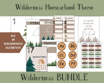 Wilderness Homeschool Decor Bundle, Wilderness Homeschool Calendar, image 3