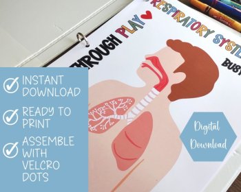 Human Anatomy Busy Book Preschool Elementary Homeschool Respiratory System, image 2