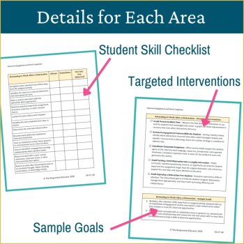Work Habits, Class Engagement & Work Completion Checklist Goals Interventions, image 4