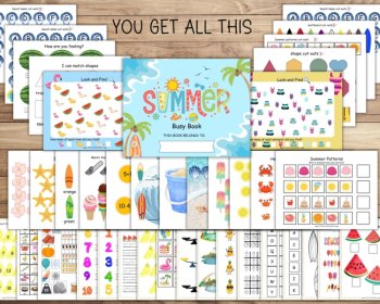 Summer Busy Book For PreK Summer Preschool Activities Summer Toddler Activities, image 4