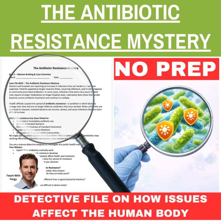 The Antibiotic Resistance Mystery – Detective SUB PLAN | Bacteria, Germ Theory
