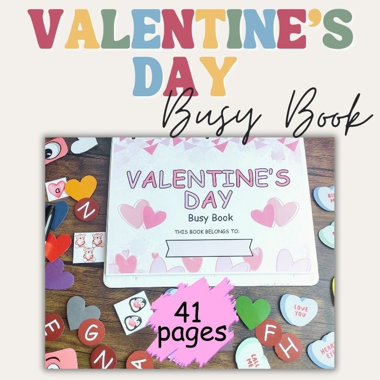 Valentine's Day Busy Book Valentine's Busy Book Preschool Learning Binder PDF