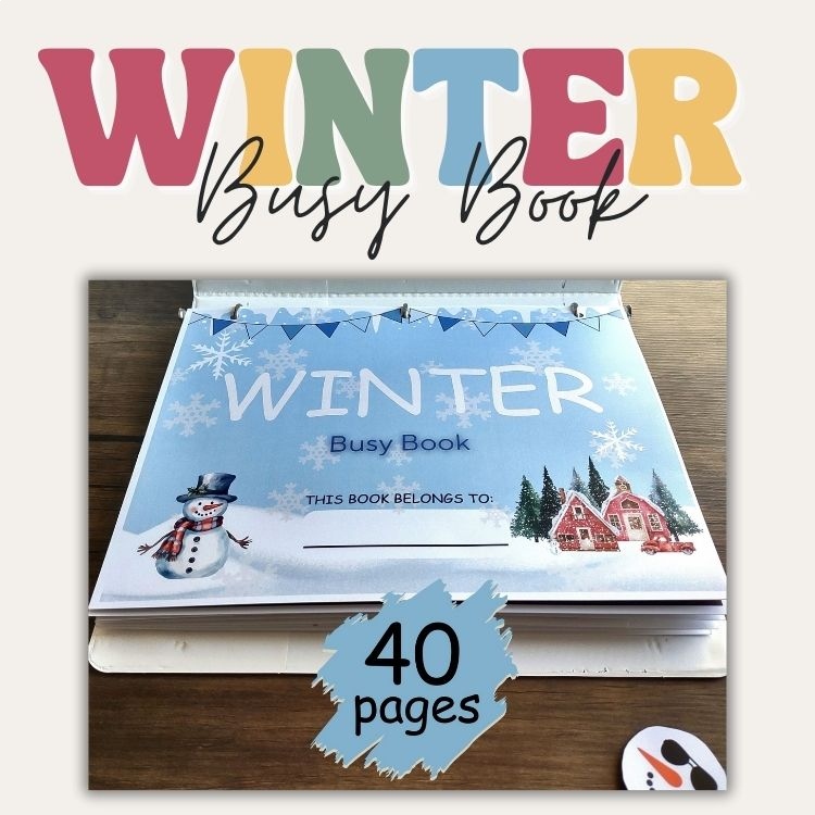 Winter Busy Book Printable Winter Busy Book Preschool Learning Binder