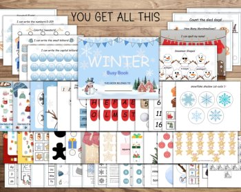 Winter Busy Book Printable Winter Busy Book Preschool Learning Binder, image 4