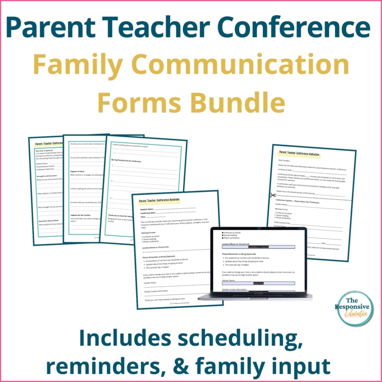 Parent Teacher Conference Letter Sign Up Sheet Reminder Family Input Forms