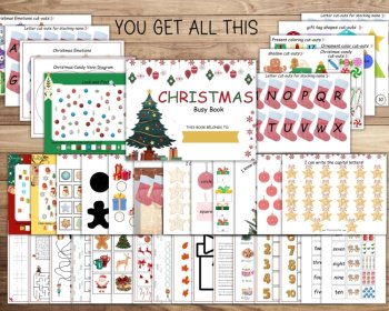 Christmas Busy Book For Toddlers Preschool Christmas Activity Book Printable PDF, image 4