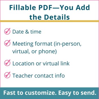 Parent Teacher Conference Reminder Letter Form Editable, image 3