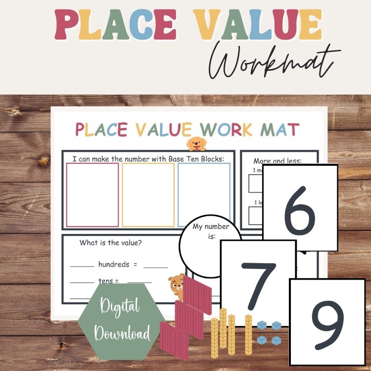 Math Place Value Workmat Homeschool Math Manipulatives Printable Math PDF