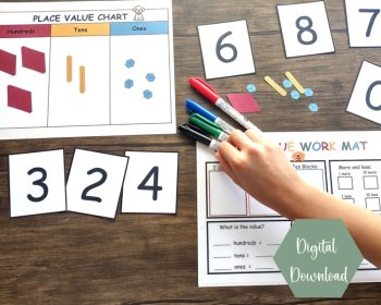 Math Place Value Workmat Homeschool Math Manipulatives Printable Math PDF, image 2