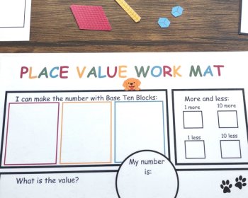 Math Place Value Workmat Homeschool Math Manipulatives Printable Math PDF, image 3