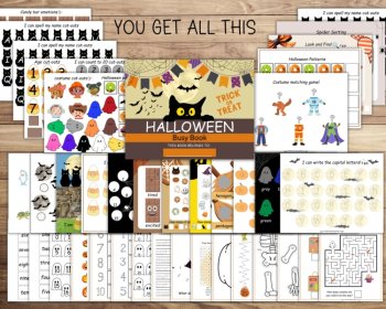 Halloween Busy Book Printable Toddler Halloween Learning Binder PDF Download, image 2