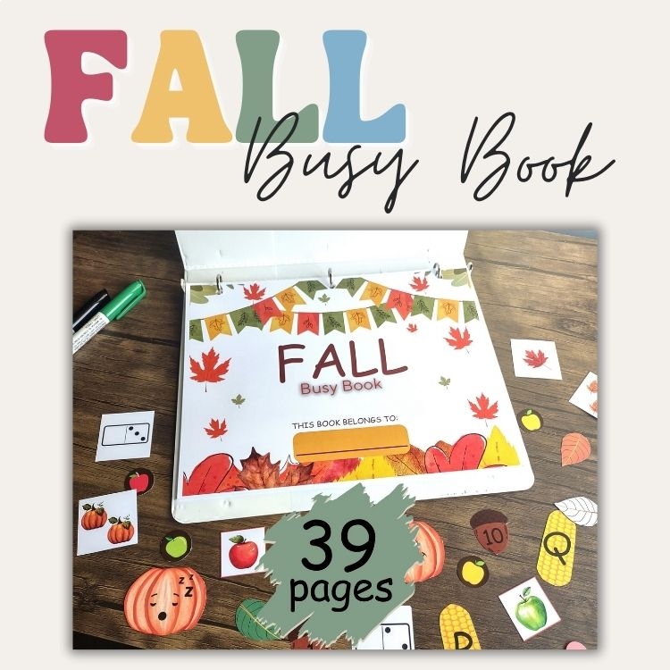 Fall Busy Book For Toddlers Printable Fall Learning Binder PDF Download