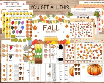 Fall Busy Book For Toddlers Printable Fall Learning Binder PDF Download, image 2