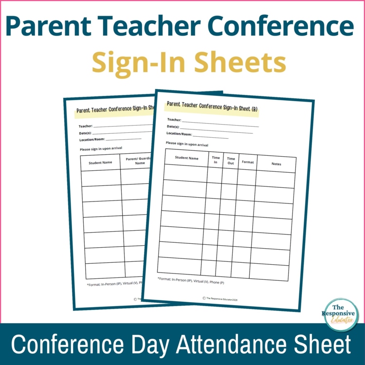 Parent Teacher Conference Sign In Sheet