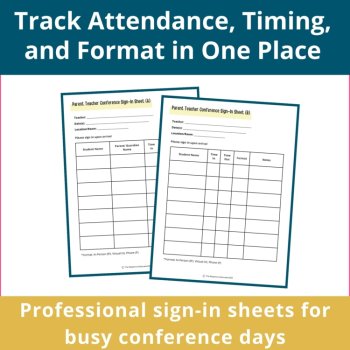 Parent Teacher Conference Sign In Sheet, image 2