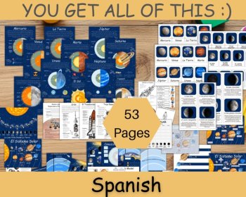 Spanish Solar System Busy Book For Preschool Printable Worksheets PDF, image 2