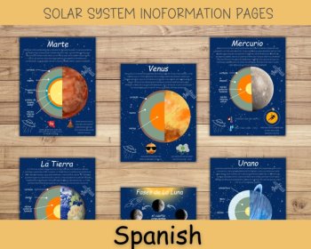 Spanish Solar System Busy Book For Preschool Printable Worksheets PDF, image 3