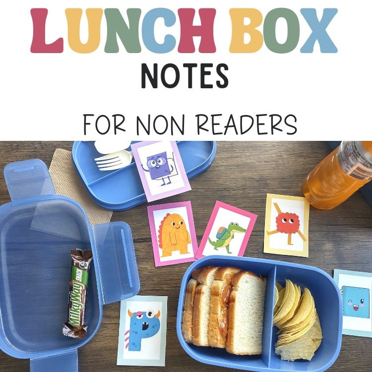 Lunchbox Notes for NonReaders Kindergarten Lunchbox Notes Back-To-School