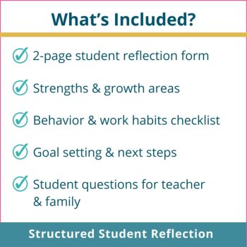 Parent Teacher Conference Student Reflection Forms, image 3