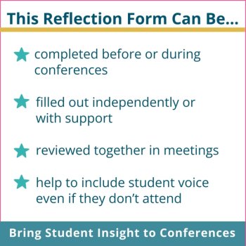 Parent Teacher Conference Student Reflection Forms, image 4