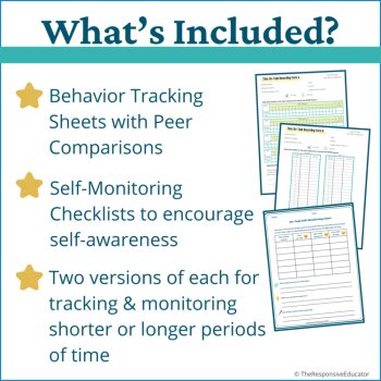 On Off Task Behavior Tracking Sheet & On Task Self-Monitoring Checklist BUNDLE, image 2