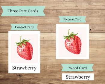 Fruit Flashcards For Preschool Flashcard Activity Montessori Cards with Spanish, image 2