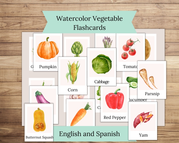 Vegetable Flashcards For Preschool Flashcards For Early Learning Montessori PDF
