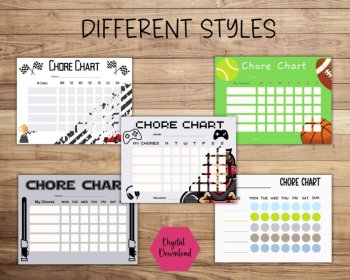Printable Weekly Chore Chart for Kids - Monday Start, image 3