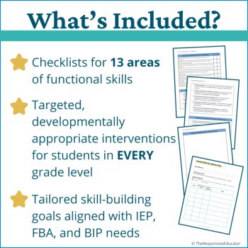Functional Life Skills Checklist, IEP Goals & Interventions K–12th Grade Bundle, image 2