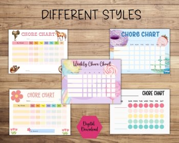 Printable Chore Chart For Kids Weekly With A Sunday Start, image 3