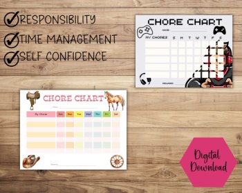 Printable Chore Chart For Kids Weekly With A Sunday Start, image 4