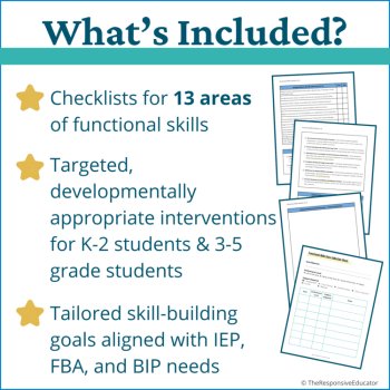 Functional Life Skills Checklist, IEP Goals & Interventions K–5th Grade Bundle, image 2