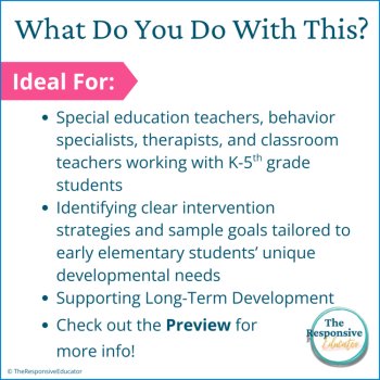 Functional Life Skills Checklist, IEP Goals & Interventions K–5th Grade Bundle, image 4