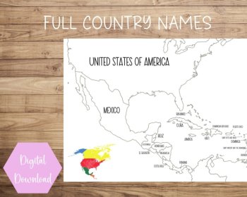 North America Map | Printable | Instant Download | PDF, image 3