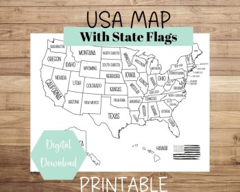 Map of the USA | Printable | Instant Download | PDF, image 2