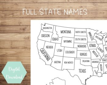 Map of the USA | Printable | Instant Download | PDF, image 3