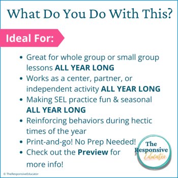 Appropriate vs Inappropriate Behaviors Sort – SEL Social Skills Seasonal Bundle, image 4