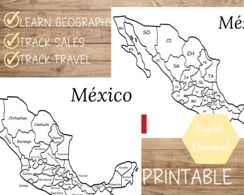 Mexico Map | Printable | Instant Download | PDF, image 4