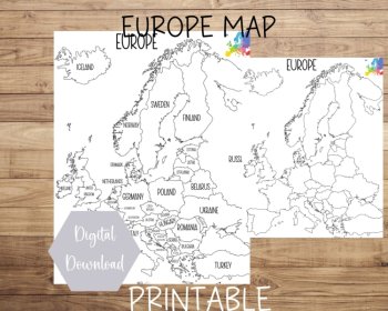 Map of Europe | Printable | Instant Download | PDF, image 2