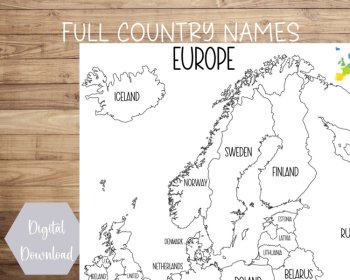 Map of Europe | Printable | Instant Download | PDF, image 3