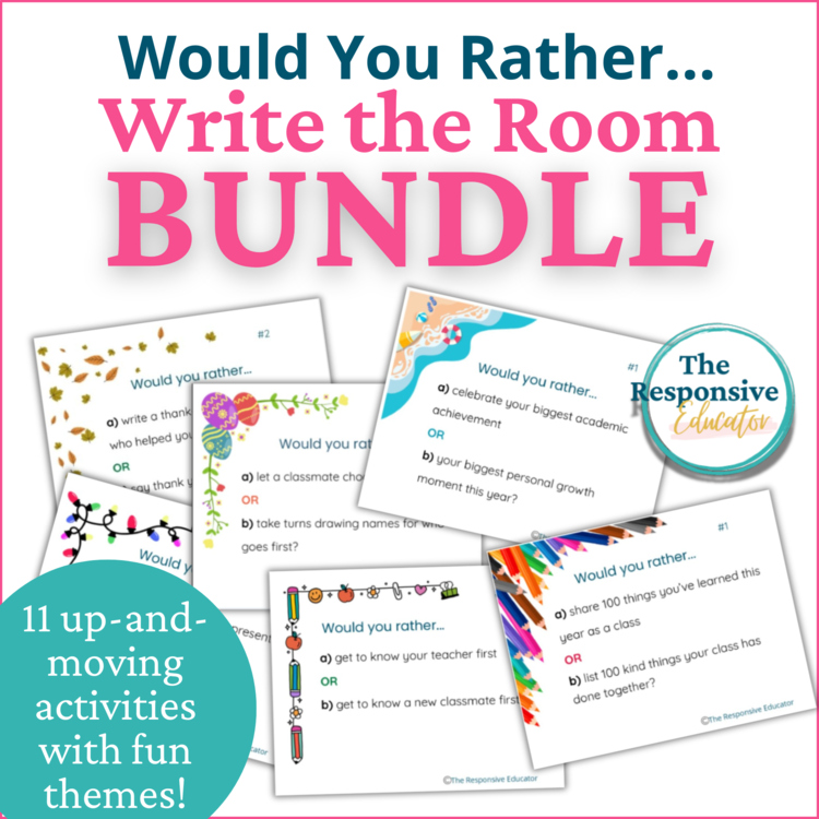 Write the Room + Would You Rather SEL Activities Social Emotional Skills Holiday