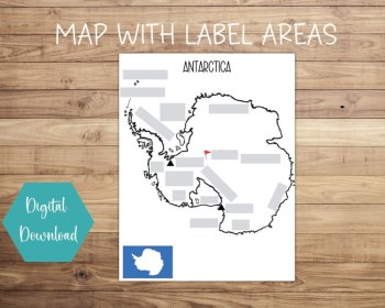 Antarctica Map | Printable | Instant Download | PDF, image 4