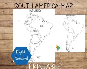 Map of South America | Printable | Instant Download | PDF, image 2