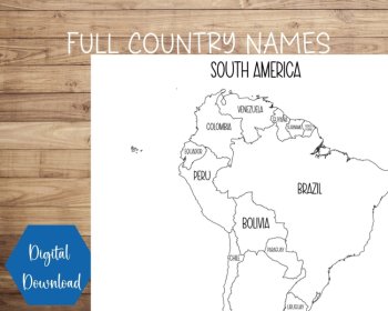 Map of South America | Printable | Instant Download | PDF, image 3