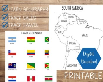 Map of South America | Printable | Instant Download | PDF, image 4